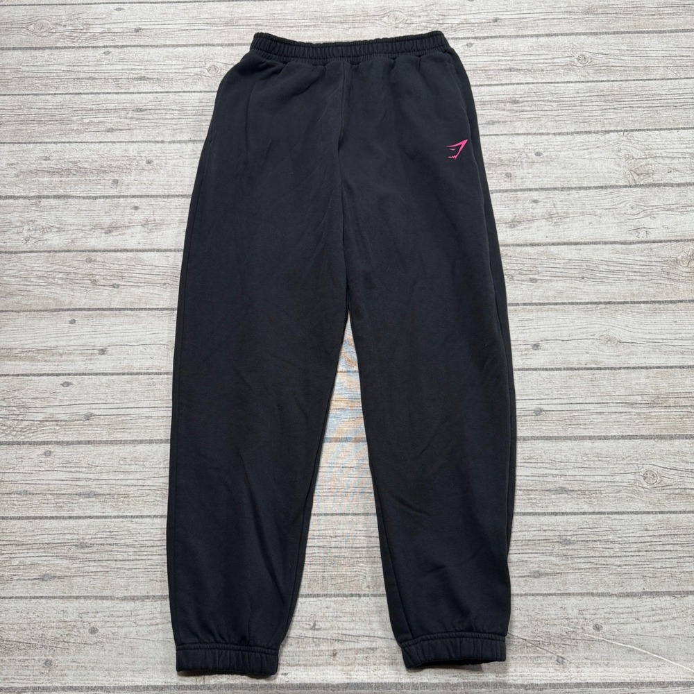Gymshark Sweatpants Womens Small Black I Heart Gym Graphic Athletic Training Gym